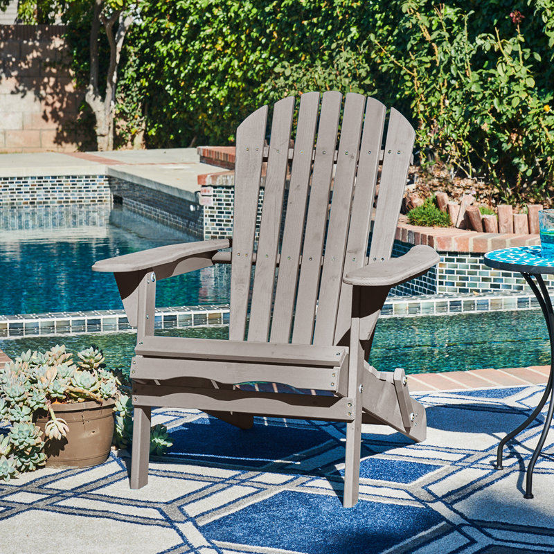 Highland Dunes Philbrick Solid Wood Outdoor Folding Adirondack Chair Reviews Wayfair